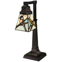 Meyda Tiffany 105539 19.5" H Early Morning Visitors Desk Lamp - Beige