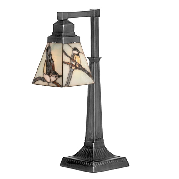 Meyda Tiffany 105539 19.5" H Early Morning Visitors Desk Lamp - Beige