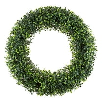 Pure Garden 19.5-Inch Outdoor/Indoor Artificial Boxwood Wreath, Green