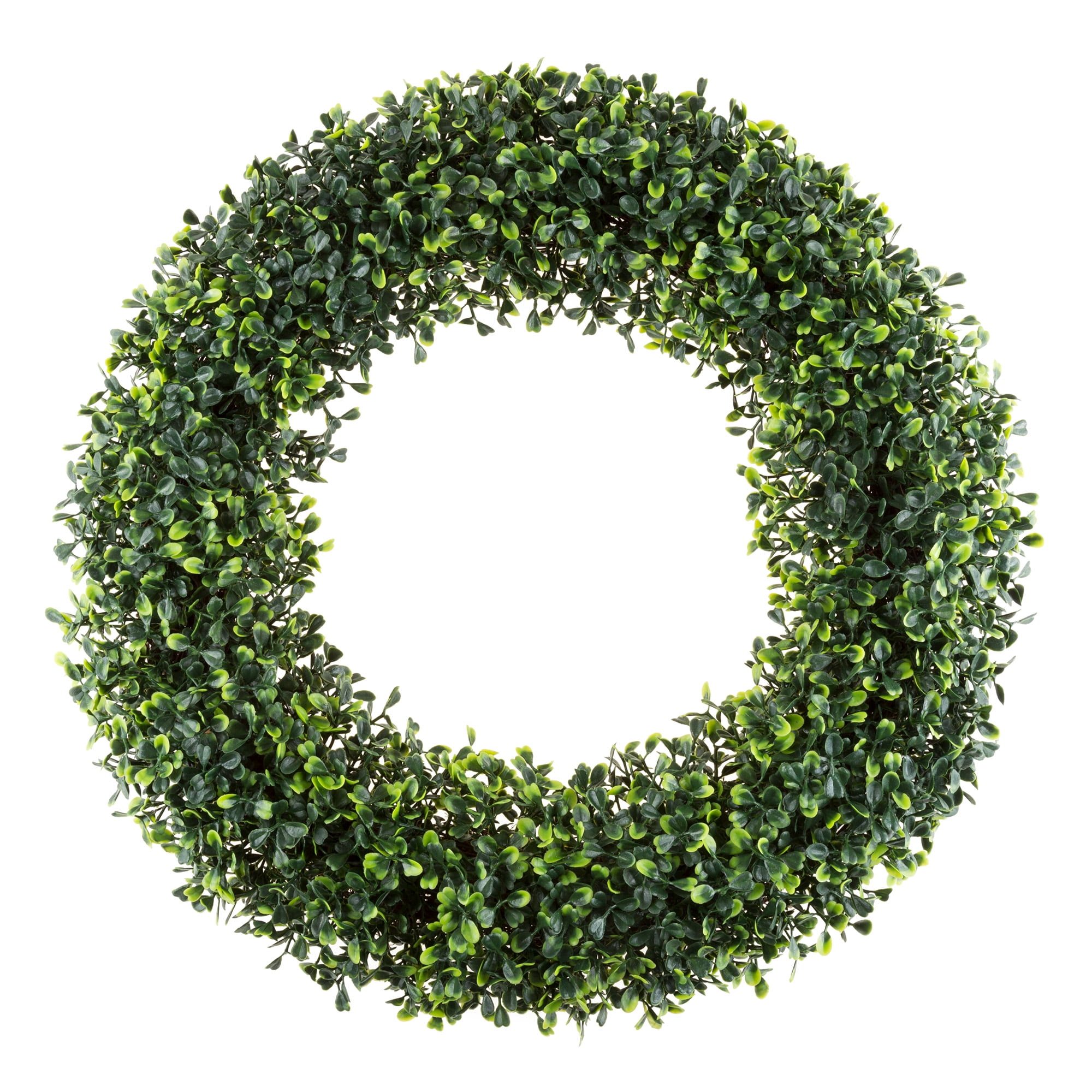 19.5-Inch Green Artificial Boxwood Front Door Wreath