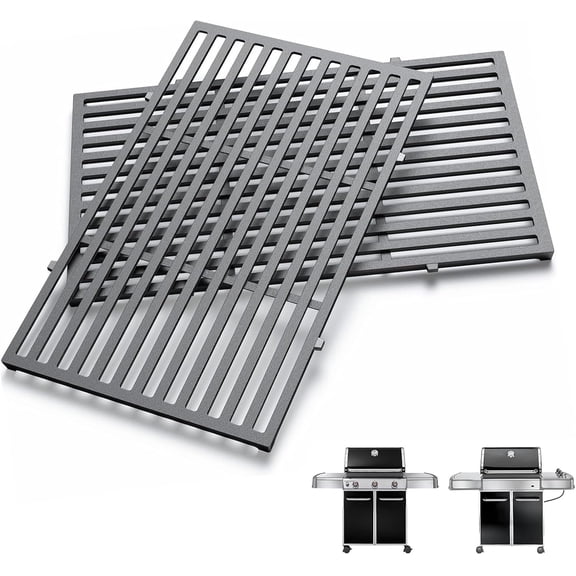 19.5 Inch Gas Grill Grates Replacement Parts for Genesis 300 7524 Grill Grates Genesis E310 E-310 E-320 E-330 S-310 S-330 S-320 E-315 Cast Iron Cooking Grids Grill Parts