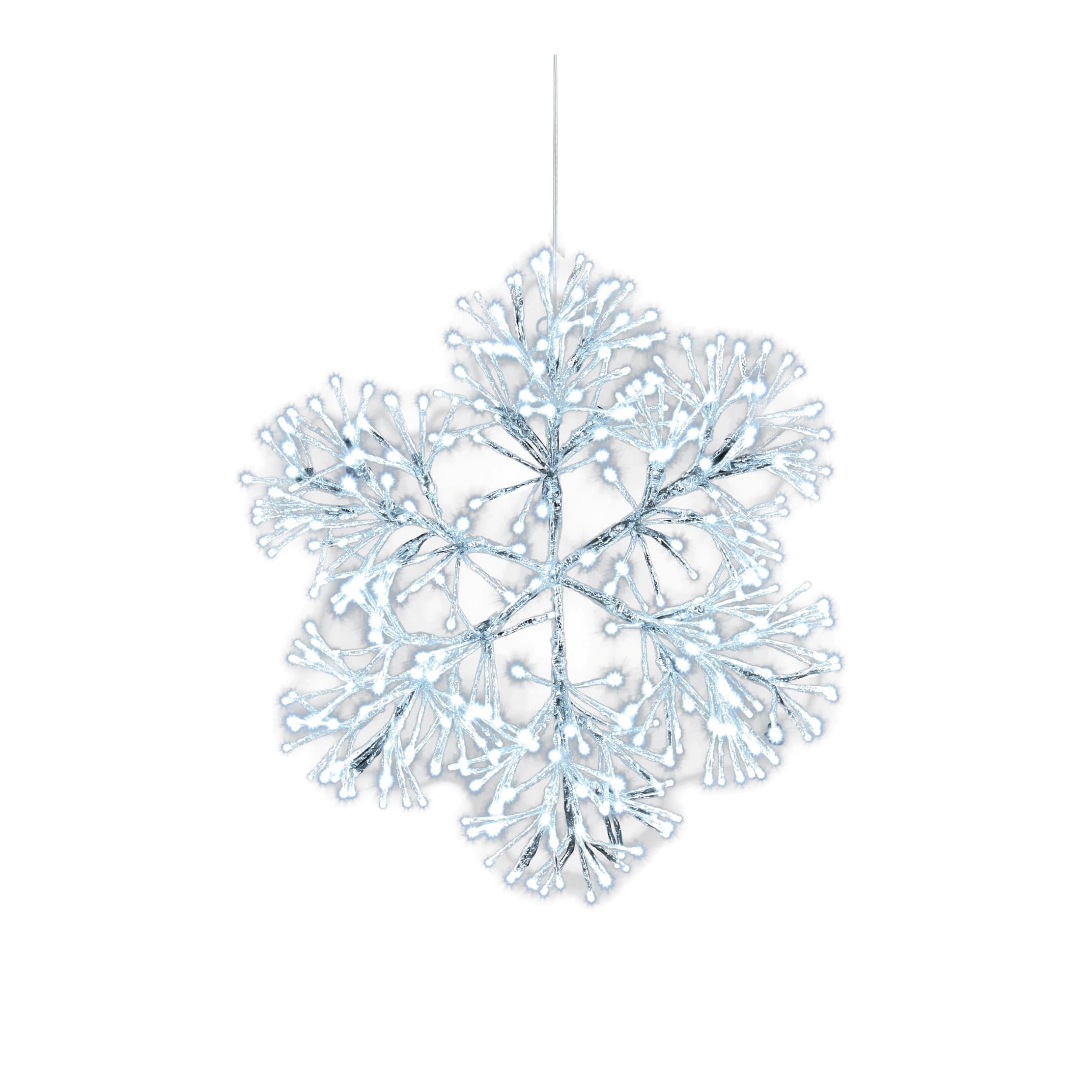 Light-Up Twinkle Snowflake Hanging Christmas Decoration, Silver, 19.7", by Holiday Time