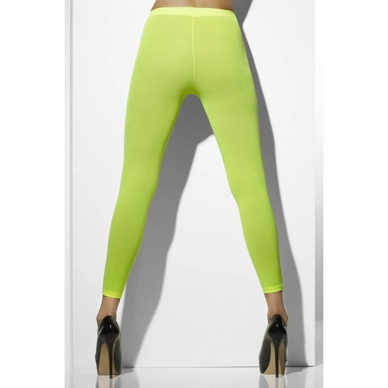 Opaque Footless Tights Adult Neon Green Opaque Footless Tights Adult Neon Green