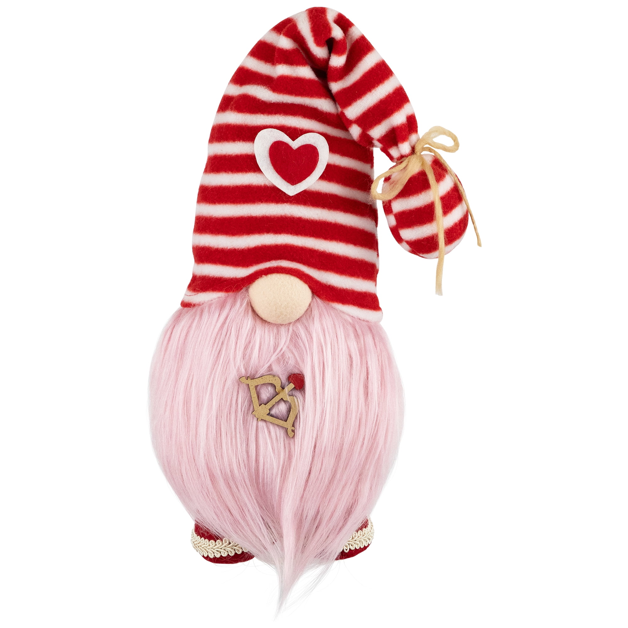 19.5" Plush Valentine's Day Heart Gnome with Bow and Arrow