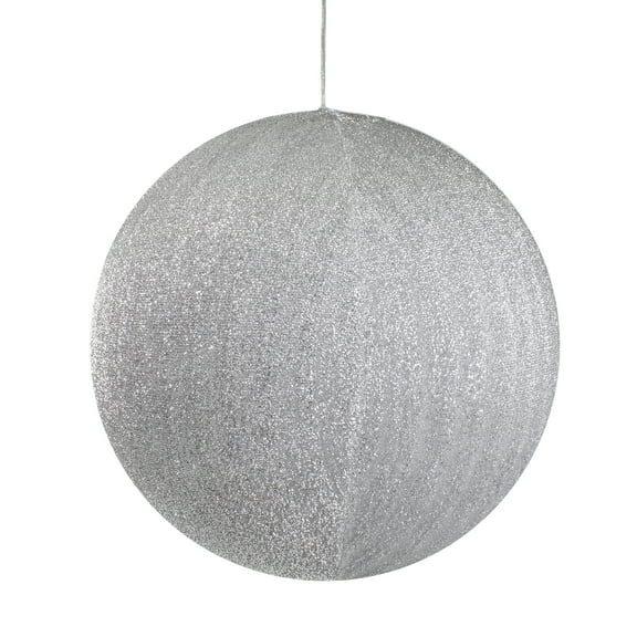 Northlight Inflatable Tinsel Christmas Ball Ornament Commercial Outdoor Decoration - 19.5" - Silver
