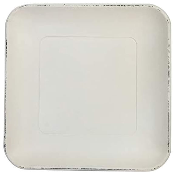 19.5" Square Wood Plate - Antique White