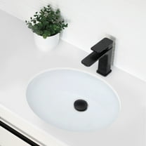 Stylish Undermount 19.5"W x 16"D White Porcelain Oval Bathroom Sink P-206