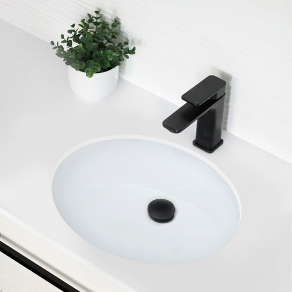 Stylish Undermount 19.5"W x 16"D White Porcelain Oval Bathroom Sink P-206