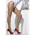 thumbnail image 1 of 19.5" White Diamond Net Fever Hosiery Women Adult Halloween Tights Costume Accessory - One Size, 1 of 2