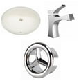 thumbnail image 1 of 19.5 in. CUPC Oval Undermount Sink Set in Biscuit - Chrome Hardware, 1 of 1