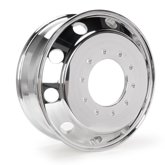 19.5" x 6" Alloy Wheel Rim for Dodge Ram 4500/ 5500, 10-Lug Polished Silver Replacement Rim 763297