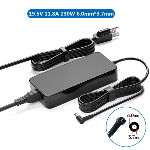 19.5V 11.8A 230W 6.0mm*3.7mm Laptop AC Adapter Charger for Asus GX501VI-GZ038T GL504GS-DH76 G531GU-AL009T GU502L G512LW T100Z GX531X-ES008R GM501GS-EI027T GX701-EV021T GX701GW-EV008T GX701GVR-EV001T