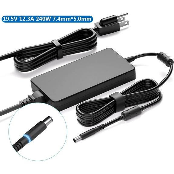 19.5V 12.3A 240W 7.4mm*5.0mm Laptop AC Adapter Charger for Dell Precision 7760 7710 7520 7530 7510 7750 7740 7730 P53F 7720 XCTOMP771017US_2 17 7720 450-AHHE FWCRC F AW15 M66 M6700 0D846D M6800s ST274