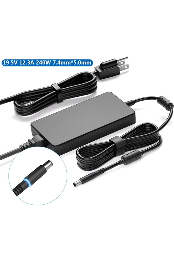 19.5V 12.3A 240W 7.4mm*5.0mm Laptop AC Adapter Charger for Dell Alienware X51 R1 R2 0U896K240 M6500 M18 x15 RTX 0FWCRC 0J938H M15 R3 P87F