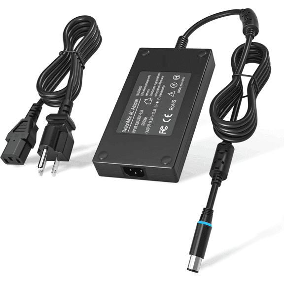 19.5V 12.3A 240W AC Adapter Compatible with Dell Alienware M15 R2 R3 R4 R6 R7 Alienware 15 17 M17 M11X M14X M17X M18X X15 Area-51m PA-9E, G15 G7 G5 G3 Laptop Power Supply Cord