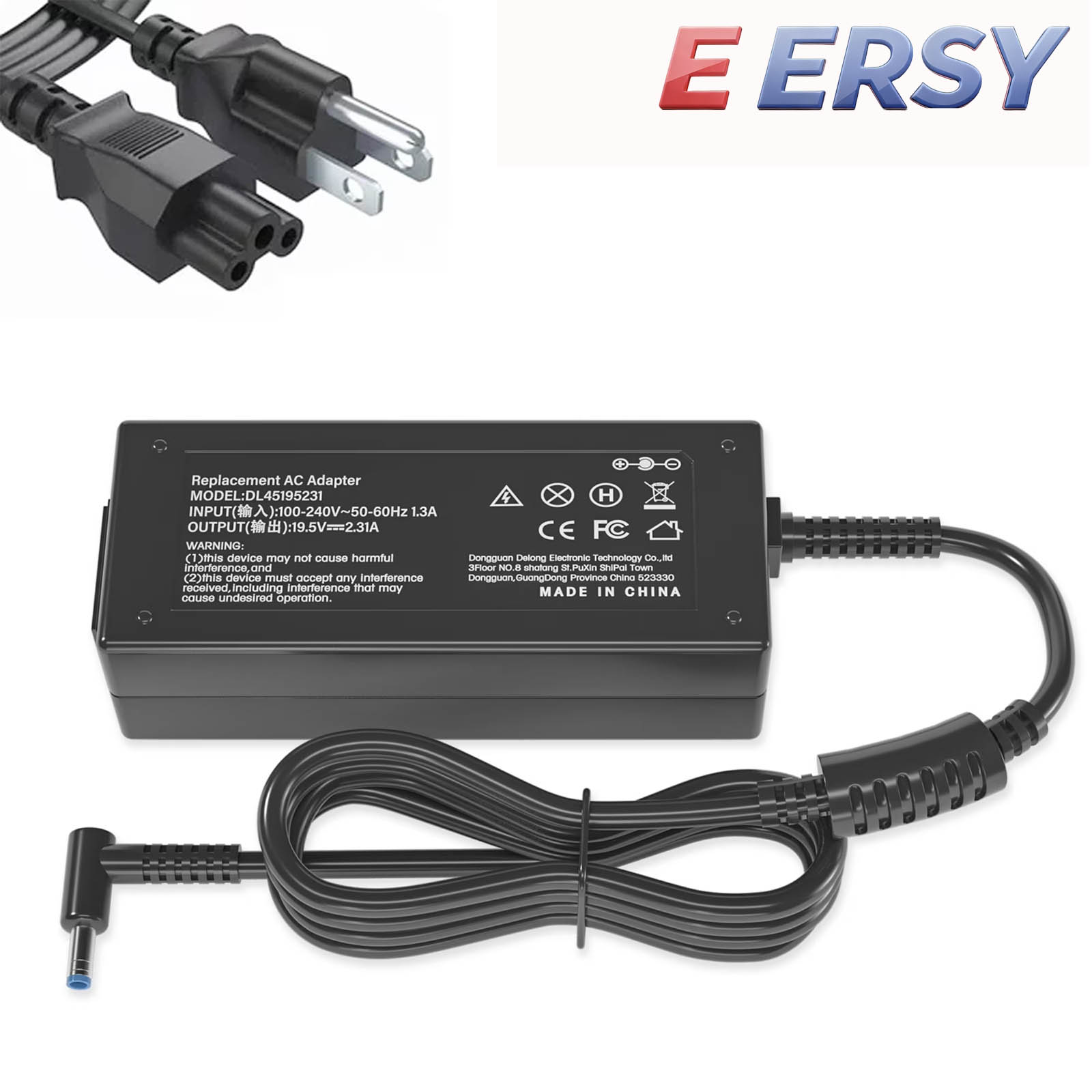 45W 19.5V 2.31A AC Adapter Charger For HP Laptop – 4.5x3.0mm Tip – Electronic-668