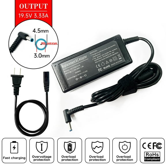 19.5V 3.33A Laptop AC Adapter Charger for HP SlateBook 14-P080NA,14-P 14-P000 14-P000NA Beats SE 15-P010NM 15Z-P000 15-P012NF 15-P391NR 15-P000NI,Mobile Thin Client MT42