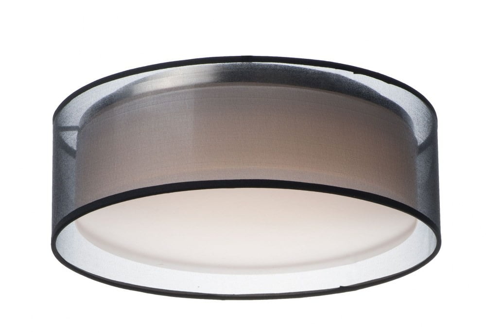 Prime 16" Black Organza LED Drum Flush Mount Ceiling Light