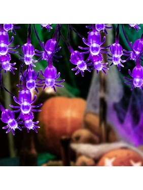 19.5ft 40 LED Halloween Spider String Lights,Halloween Lights with Battery Operate for Indoor/Outdoor Halloween Decoration(2 Modes)