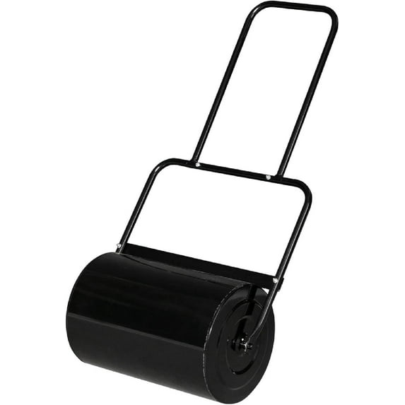19.5in Lawn Roller Iron Cylindrical Garden Black