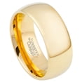 thumbnail image 1 of 19.5mm Polished Gold Tungsten Wedding Band Ring, Size + Jewelry Cloth & Pouch, 1 of 5