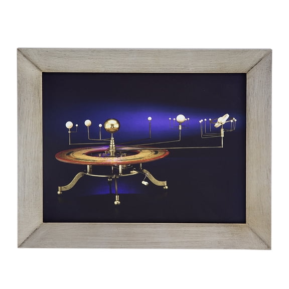 19.5x15.5 Inch Framed Canvas Wall Art, Vintage Astronomical Orrery Print, Ready to Hang Home Decor