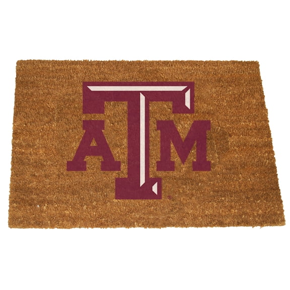 NCAA Texas A&M Aggies 19.5x29.5 Inch Coir Fiber Door Mat with Flocked Team Logo
