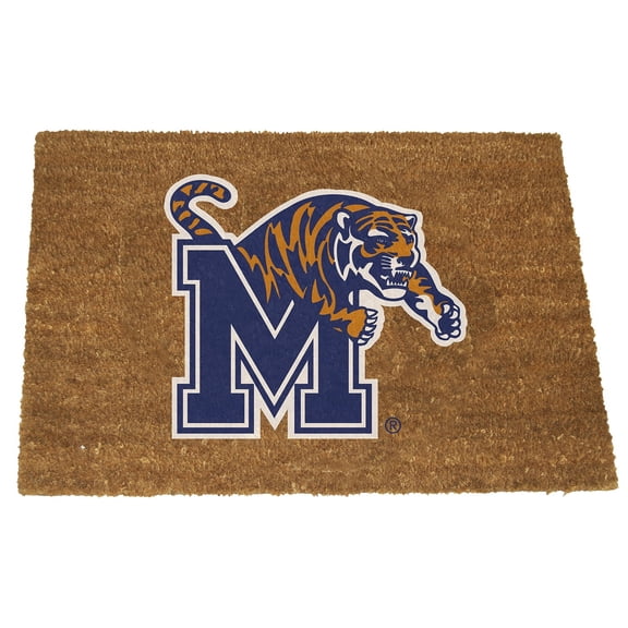 NCAA Memphis Tigers 19.5x29.5 Inch Coir Fiber Door Mat with Flocked Team Logo