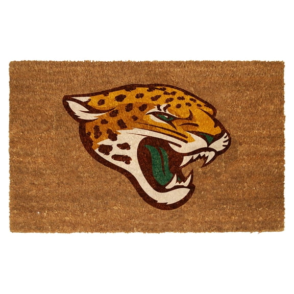 NFL Jacksonville Jaguars 19.5x29.5 Inch Coir Fiber Door Mat with Flocked Team Logo