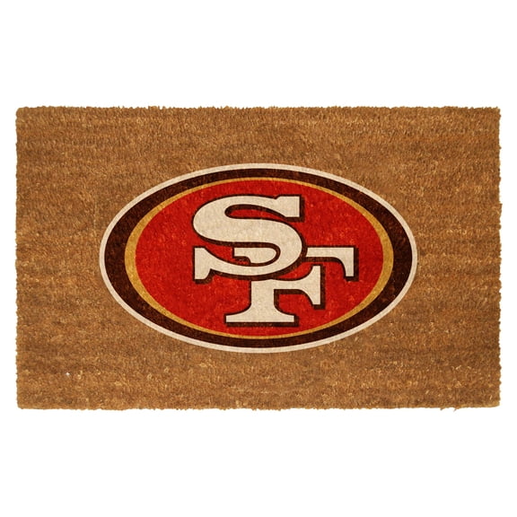 NFL San Francisco 49ers 19.5x29.5 Inch Coir Fiber Door Mat with Flocked Team Logo