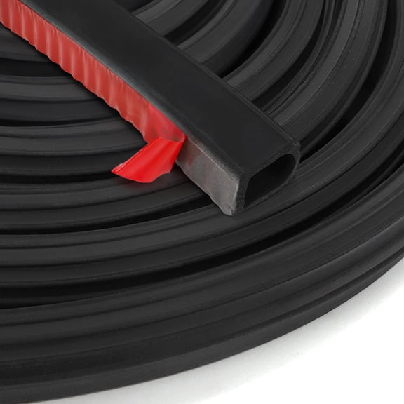 19.6 Ft D Shape Rubber Car Door Weather Stripping, 0.75 Inch Wide x 1 Inch Height Self-Adhesive Automotive Weather Stripping, RV Slide Out Seal Strip Gasket for Auto Boat Truck