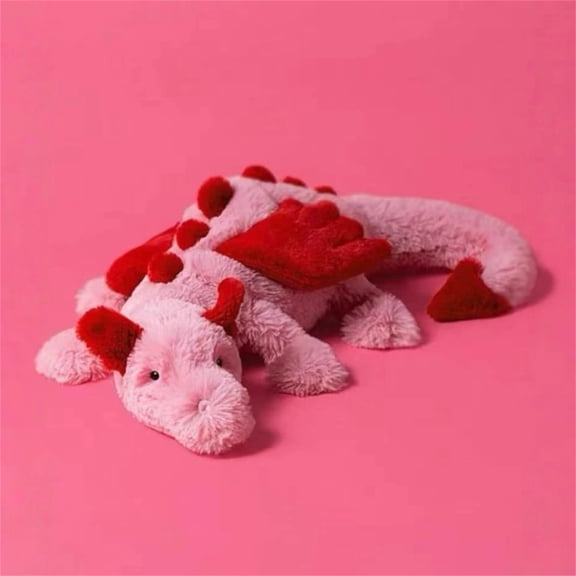 19.6" Heart Dragon Stuffed Animals, Large Dragon Pillow Plush Toys, Pink and Red Heart Valentine’s Day Gift for Girlfriends