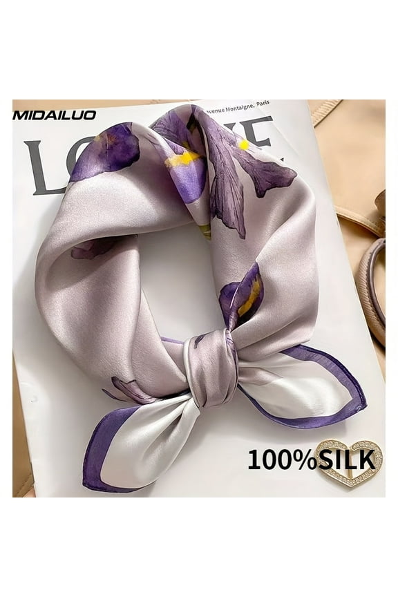 19.6" Large Silk Scarf Satin Square Head Scarves Silk Like Neck Scarf Hair Sleeping Wraps Lightweight For Women, Girls and Ladies