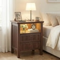 19.6'' W Fluted Night Stand with Charging Station and LED Light ...