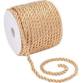 thumbnail image 1 of 19.6 Yard Golden Silk Rope 3-Ply Christmas Cording 5mm Twisted Cord Rope Polyester Twine Cord Rope for Home Christmas Decor Curtain Tieback Upholstery Bags Embellish Costumes, 1 of 9