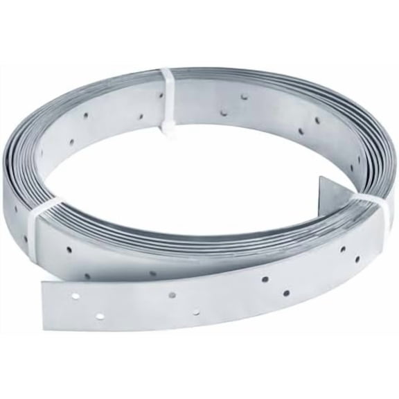 19.6 ft x 1-1/4" Width Tension Tie Strapping, 17 Gauge Heavy Duty Electro-Galvanized Steel Metal Perforated Coiled Strapping Brace Straps Band with Hole