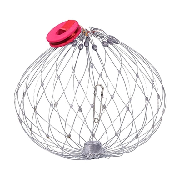 19.6 in Steel Wire Crab Trap Net 20 Wire Auto Open Close Swimming Crab Catching Cage with Weighted Box