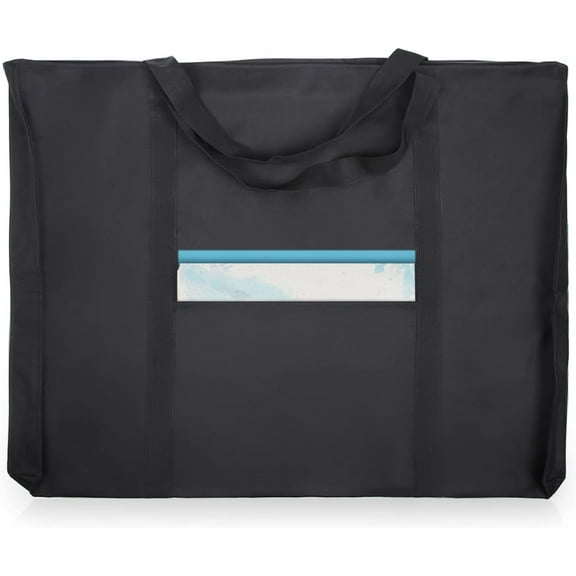 19.6"x25.6" Lightweight Art Portfolio Bag, Dacron Black Carrying Storage Case for 18"x24" Posters, Drawing Boards, and Sketching