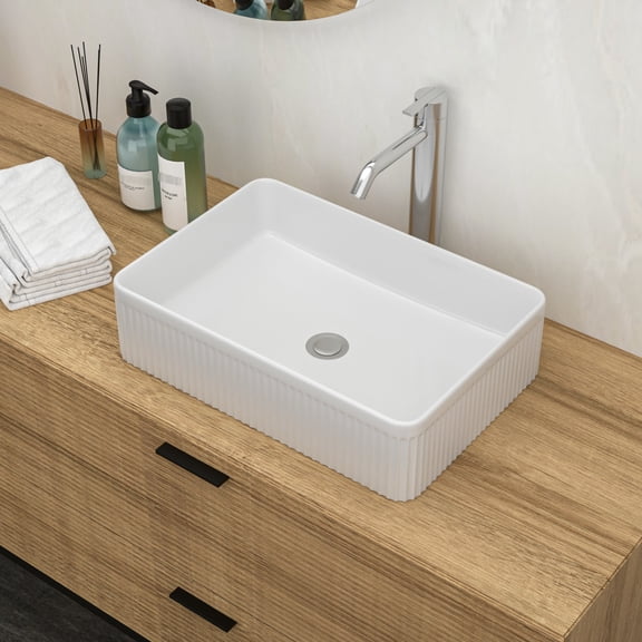 19.63"x13.69" Rectangular Vessel Bathroom Sink / Acid Resistant / Restaurant, Office Bathroom