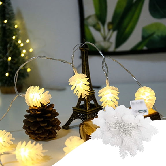 19.68 Ft Battery Powered Pinecone String Lights with 2 Lighting Modes 40 LEDs Decorative Fairy Light for Garden Patio Holiday Decor(Warm White)