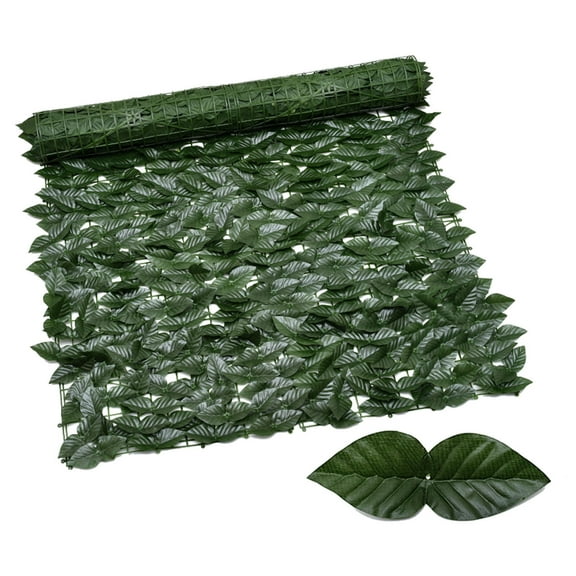 19.68 Inch Outdoor Garden Hedge Leaves Privacy Fence Plastic Polyester Realistic Greenery Fade-Resistant DIY Cut Multi-Leaf Types