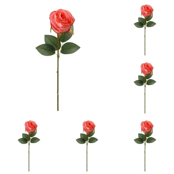 19.68" Real Touch Artificial Blue Roses Bouquet with Long Stems for Flower Arrangements, Home Decor, Wedding & Party Centerpieces 6PC