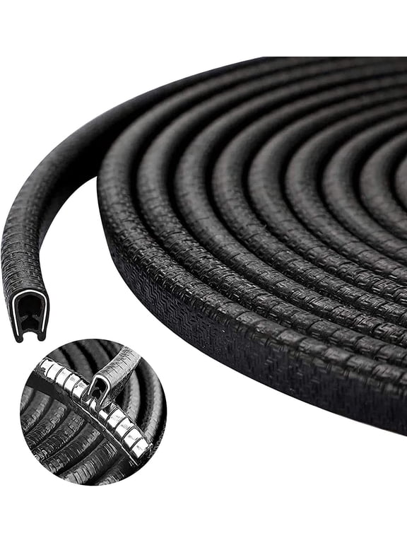 19.68Ft/6M U-Shaped Black Door Protector Edge Guards,Design Adhesive Free Door Eedge Protection Rubber Seal Strip,Suitable for Most Cars