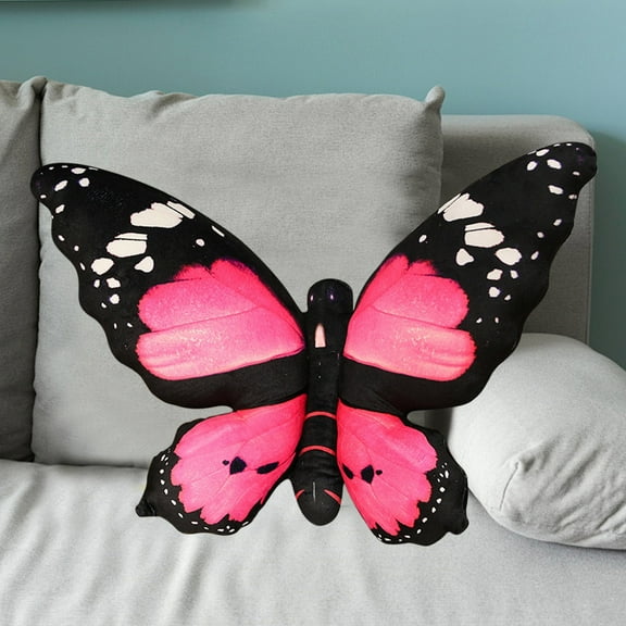 19.68x15.74" Butterfly Pillow Pink Butterfly Stuffed Animal Plush Toy Decor Gift for Kids