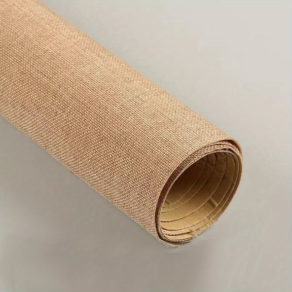 19.68x58.26 inches Self-Adhesive Linen Fabric Roll, DIY Craft & Decorative Burlap Cloth for Hand Wash Only