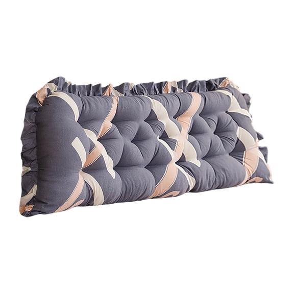 19.69*35.43-inch Decorative Backrest Pillow for Bed, Reading Pillow, with Non- Straps and Lace-Edge Trimâthe Back and Lumbar Support Pillow,Light Gray