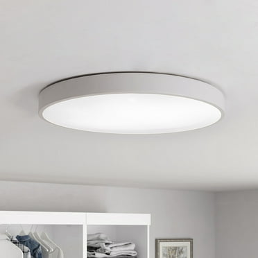 19.69 Inch Modern Round LED Ceiling Light, 45W Cold White Light Minimalist Semi-flush Mount Ceiling Light Fixture