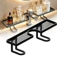 thumbnail image 1 of 19.69 Inch No-Drill Over The Sink Shelf – U Shape Faucet Storage Rack for Bathroom, Toothbrushes, Cups, Cosmetics, Shampoos (Black/White), 1 of 7