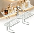 thumbnail image 1 of 19.69 Inch No-Drill Over The Sink Shelf – U Shape Faucet Storage Rack for Bathroom, Toothbrushes, Cups, Cosmetics, Shampoos (Black/White), 1 of 7