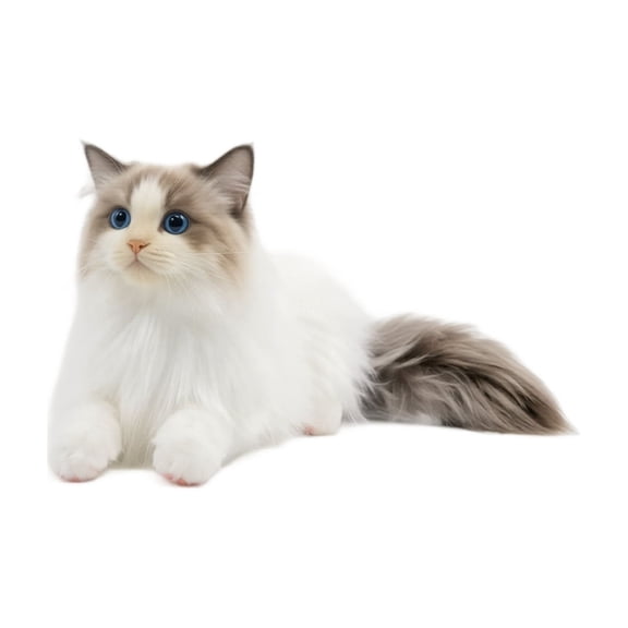 19.69 Inch Ragdoll Cat Plush Toy, Realistic Simulation Feline Stuffed Animal with Blue Eyes for Bedroom Office and Gift Display
